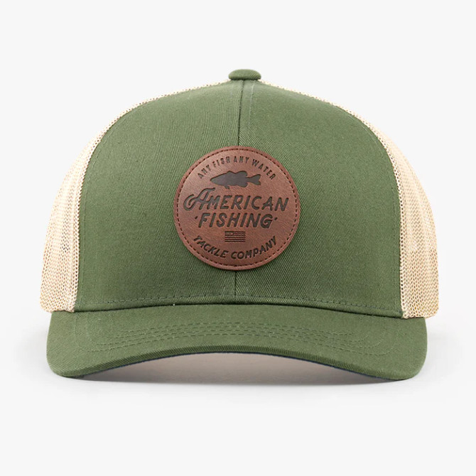 Aftco Men's Lemonade Leather Trucker Hat - Olive