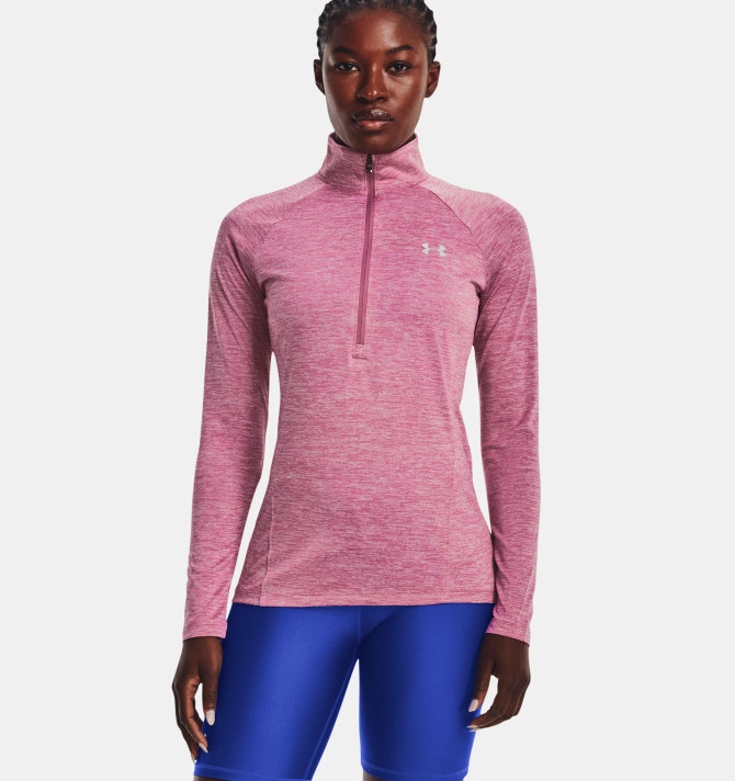 Under Armour Women's UA Tech Twist Half Zip - Pace Pink