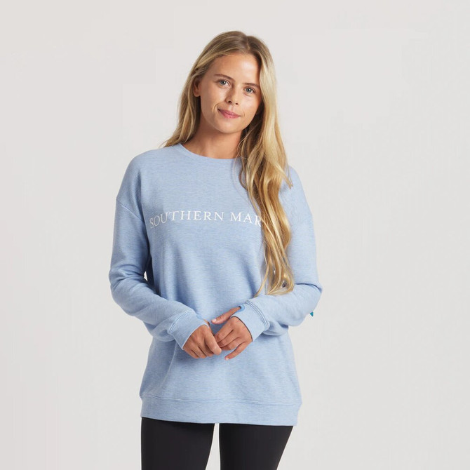 Southern Marsh Women's Sunday Morning Sweater - Upper Ridge - - Washed Blue Comfort