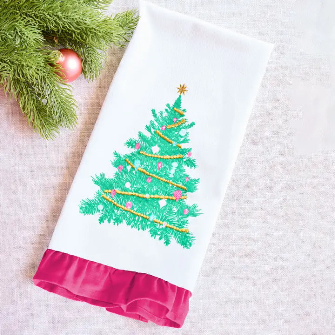 Mary Square Whimsical Tree Tea Towel