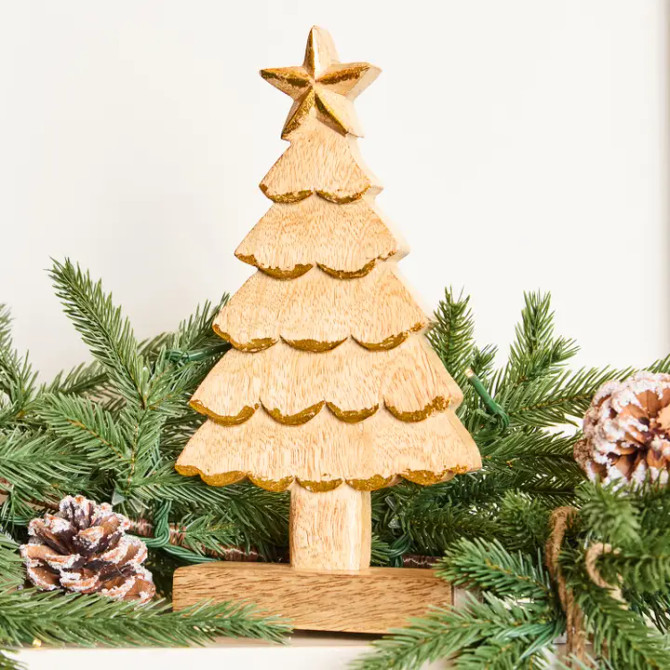 Mary Square 10-inch Wood Tree