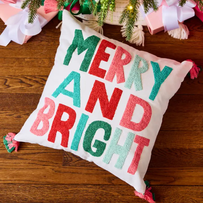 Mary Square Merry & Bright Square Pillow Mary Square Merry & Bright Square Pillow
