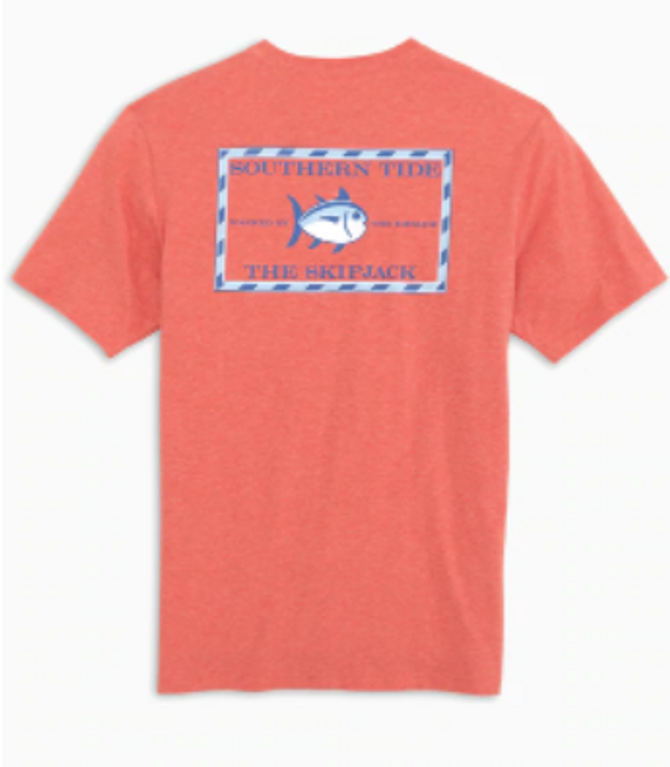 Southern Tide Heathered Original SkipJack T-Shirt- Heather Rouge Red