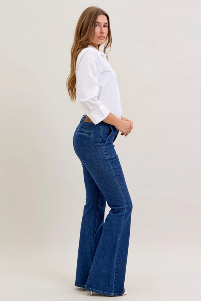 Judy Blue Women's HW Flare with Patch Pockets Judy Blue Women's HW Flare with Patch Pockets