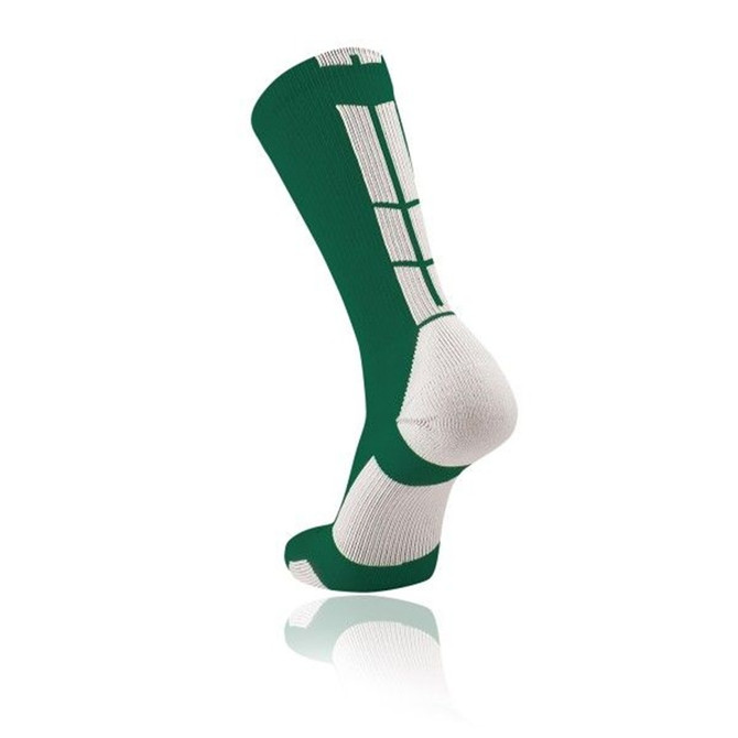 TCK Poly Crew 3.0 Athletic Crew Socks - Dark Green/White