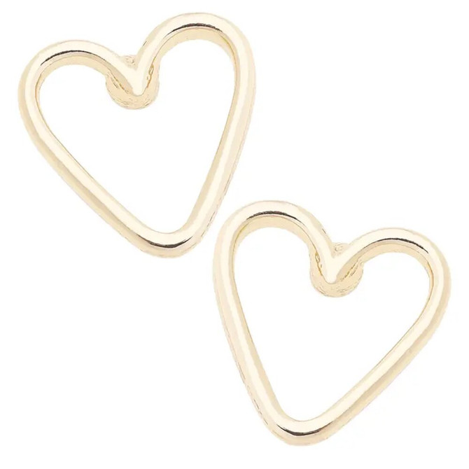 Canvas Gold Patricia Open Heart Stud Earrings