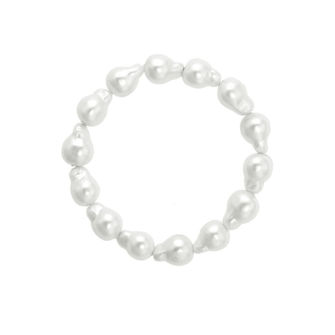 Canvas Darling Baroque Pearl Stretch Bracelet in Ivory