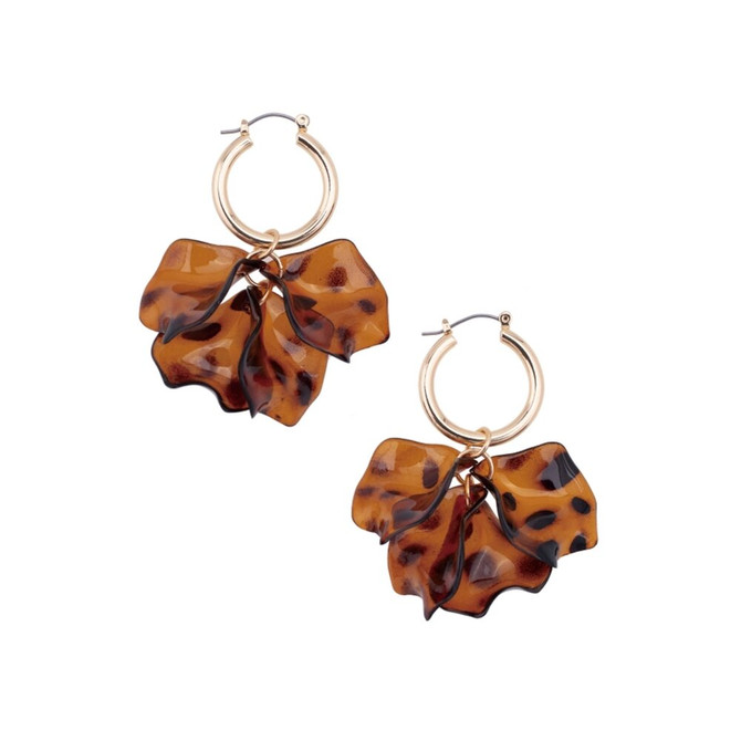 Canvas Tatiana Cluster Drop Hoop Earrings in Tortoise Canvas Tatiana Cluster Drop Hoop Earrings in Tortoise