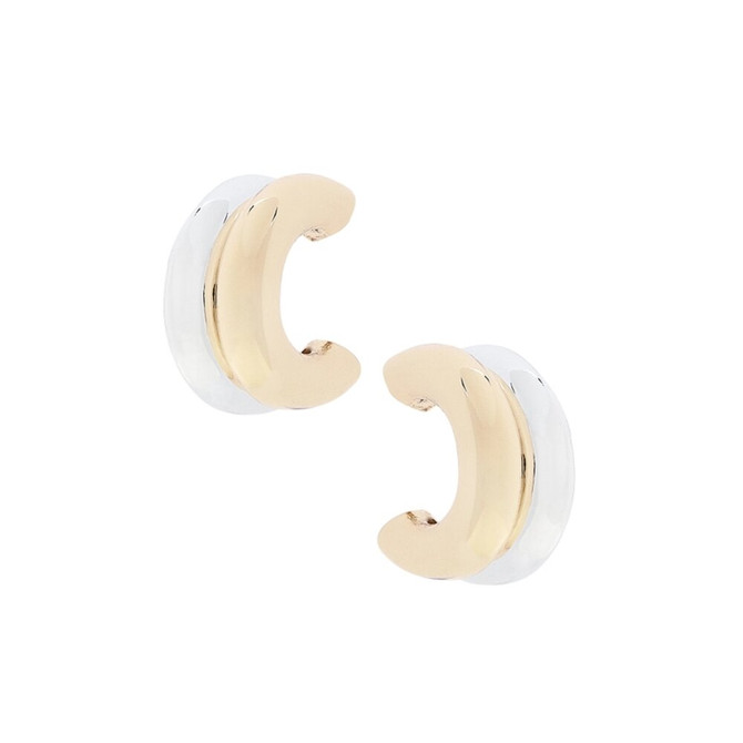 Canvas Dylan Mini Double Hoop Earrings in Shiny Two Tone Canvas Dylan Mini Double Hoop Earrings in Shiny Two Tone