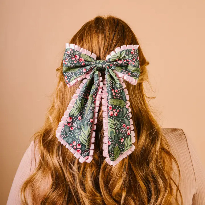 The Darling Effect Fancy Frills Hair Bow - Jolly Sprig
