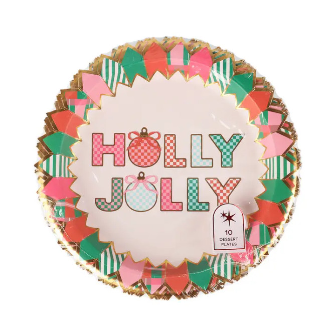 Packed Party Holly Jolly Celebration Dessert Plate