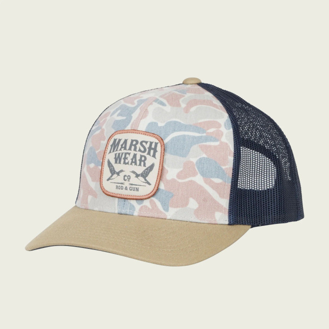 Marsh Wear Daffy Trucker Hat-Khaki Copahee Camo