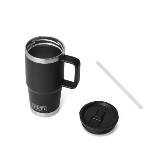 Yeti Black 20oz Rambler Travel Straw Mug