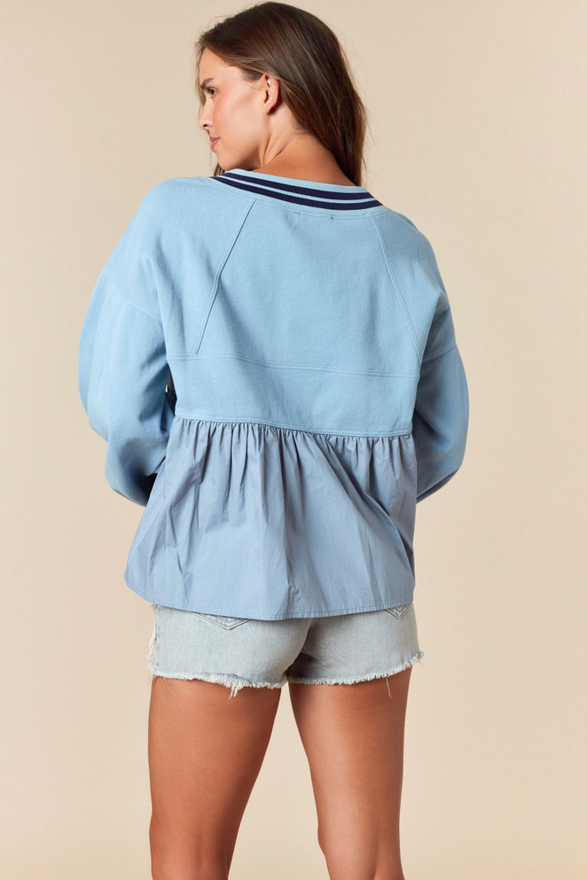 Fantastic Fawn Women's Baby Doll V-Neck Sweatshirt