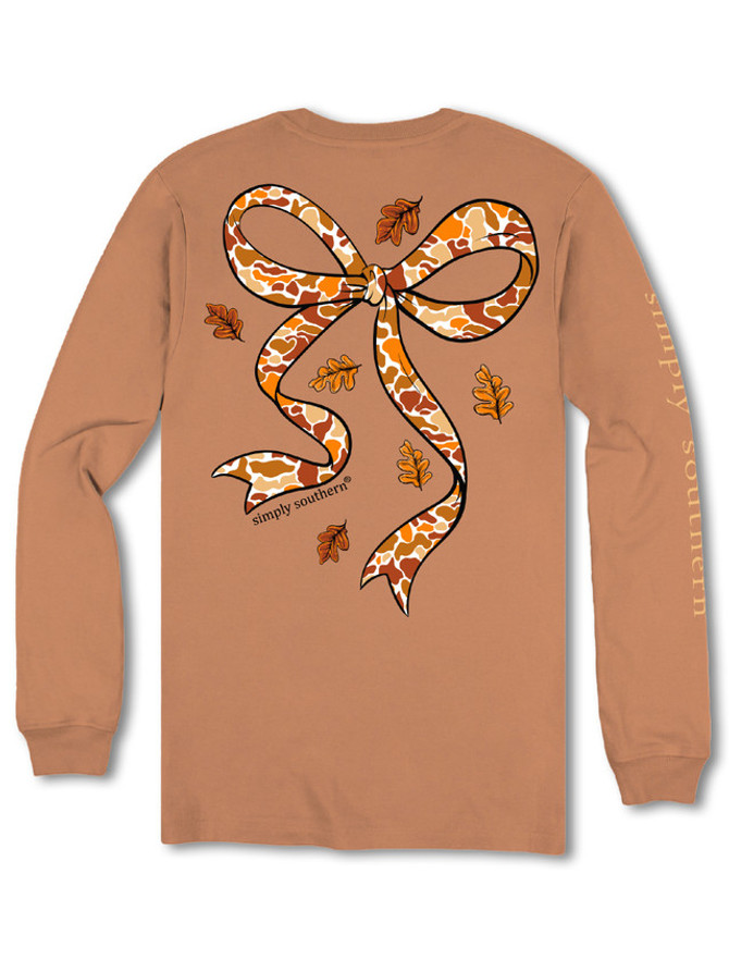 Simply Southern Women's Long Sleeve Camo Bow T-Shirt