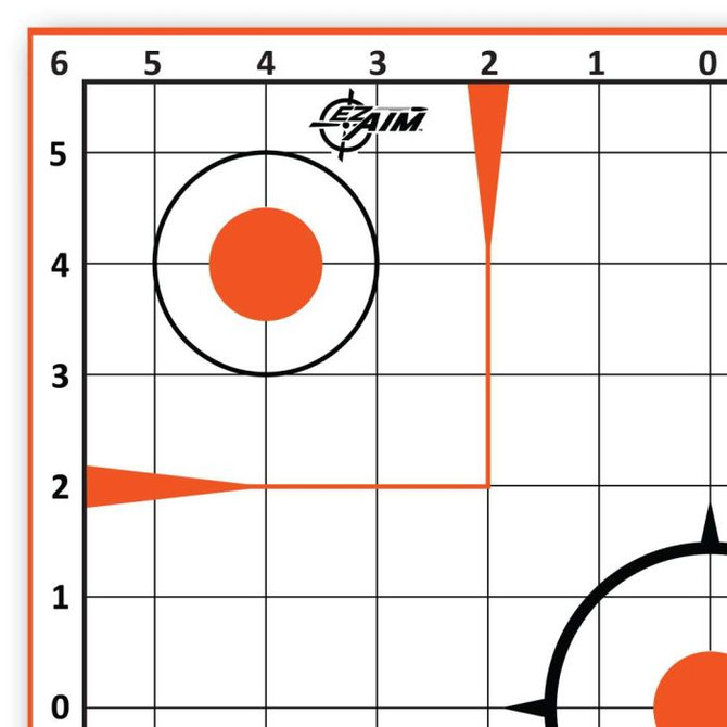 EZ Aim Paper Shooting Targets, 12" Square Sight-In Grid Targets, 13-Pack, White & Orange