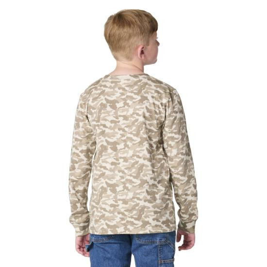 Carhartt Boys Long Sleeve Camo Pocket Tee - Sand