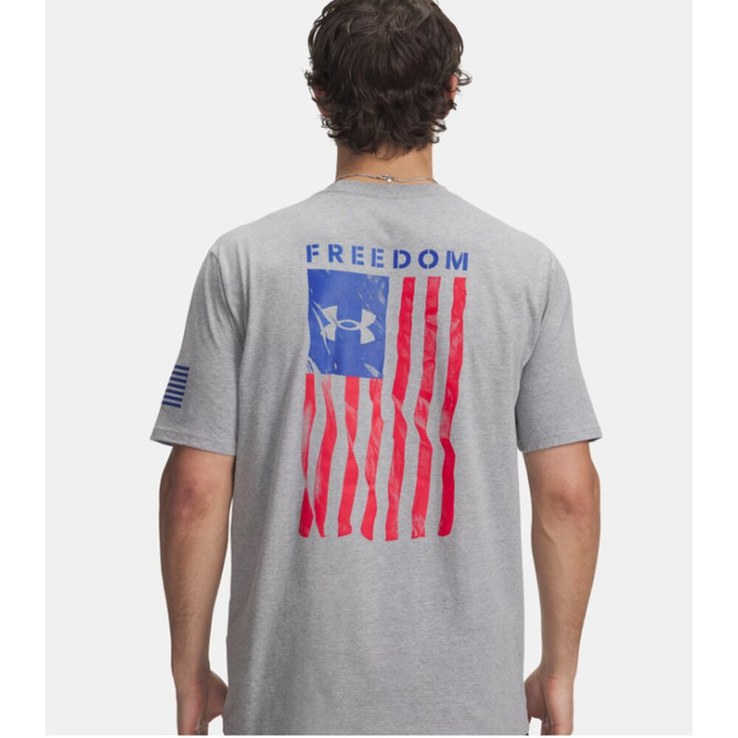 Under Armour Men's UA Freedom Flag Tee - Steel/Red