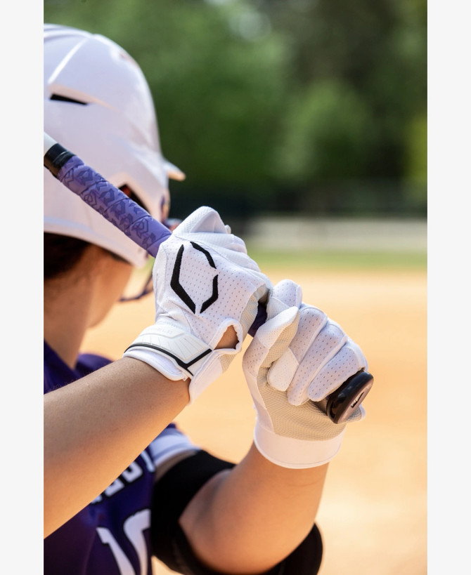 EvoShield SRZ‑1 Batting Gloves - Team Whiteq
