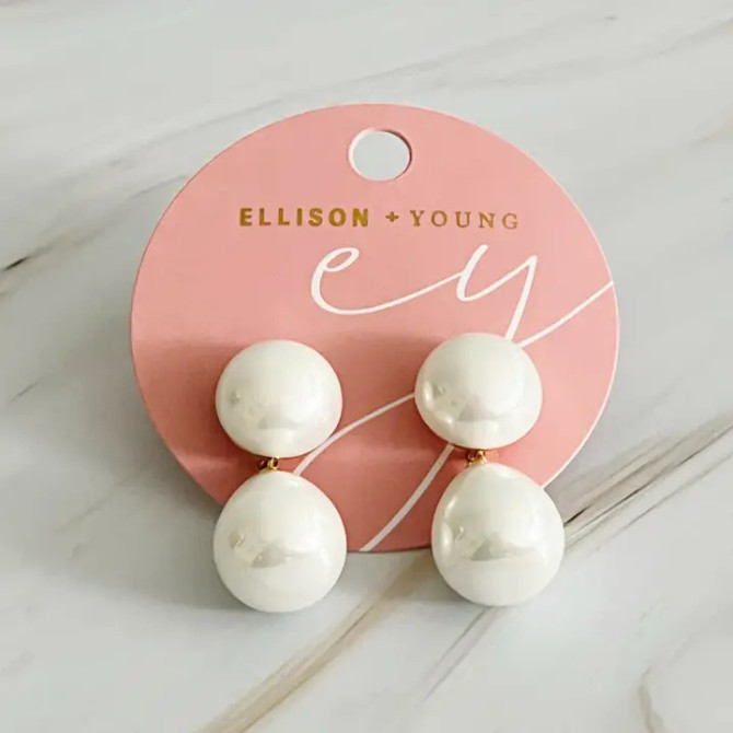 Ellison+Young Teardrop Pearl Earrings