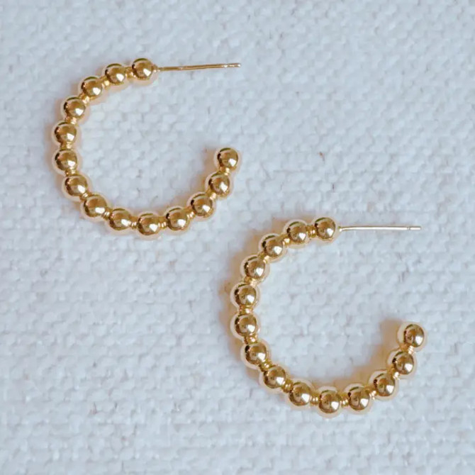 Ellison+Young Bold Golden Dot Everyday Hoop Earrings