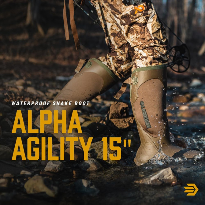 LaCrosse Women’s Alpha Agility 15″ Brown/Green Snake Boots