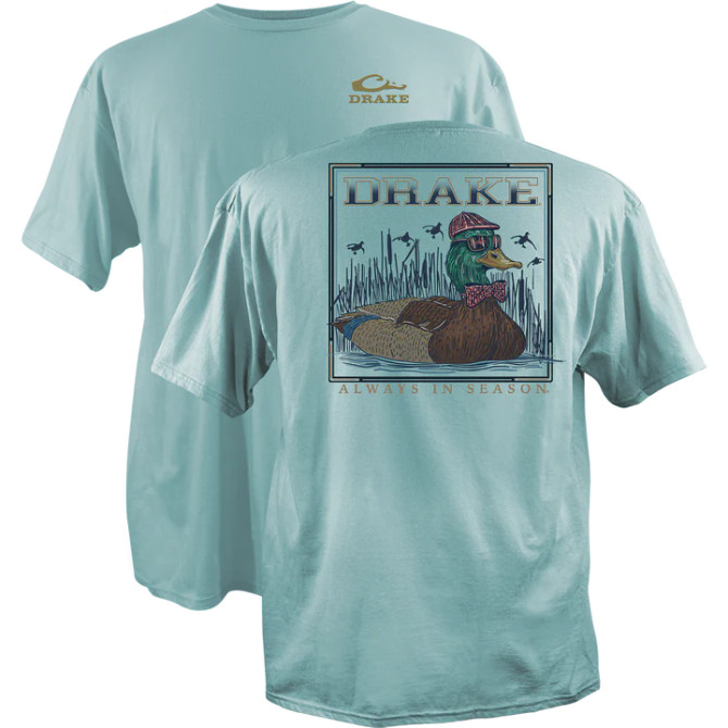 Drake Men's Mallard Bow Tie Tee - Aqua Sky