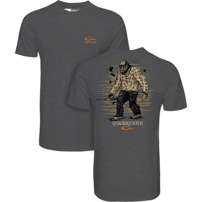 Drake Youth Quacksquatch T-Shirt - Graphite Heather