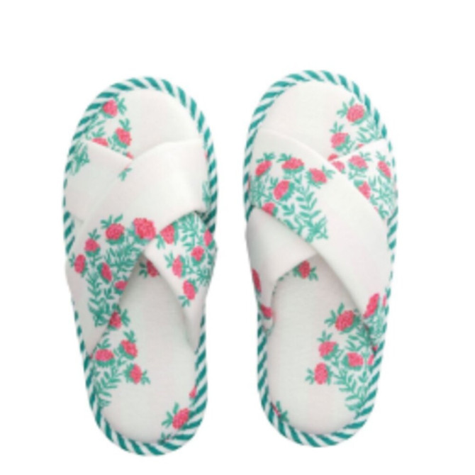 Mud Pie Women's Block Print Slippers - Pink