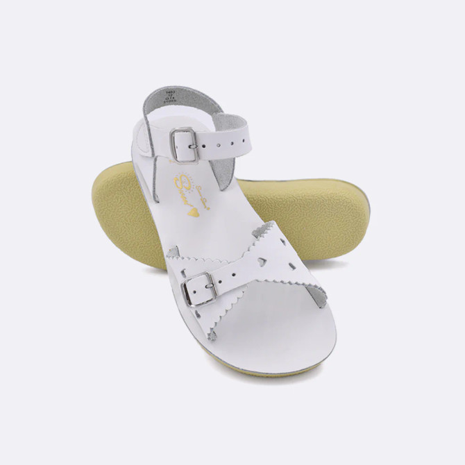 Sun‑San Sweetheart Little Girl's Sandals - White