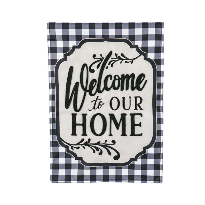 Evergreen Classic Welcome Home House Applique Flag