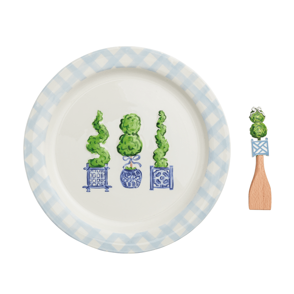 Mud Pie Topiary Round Platter Set