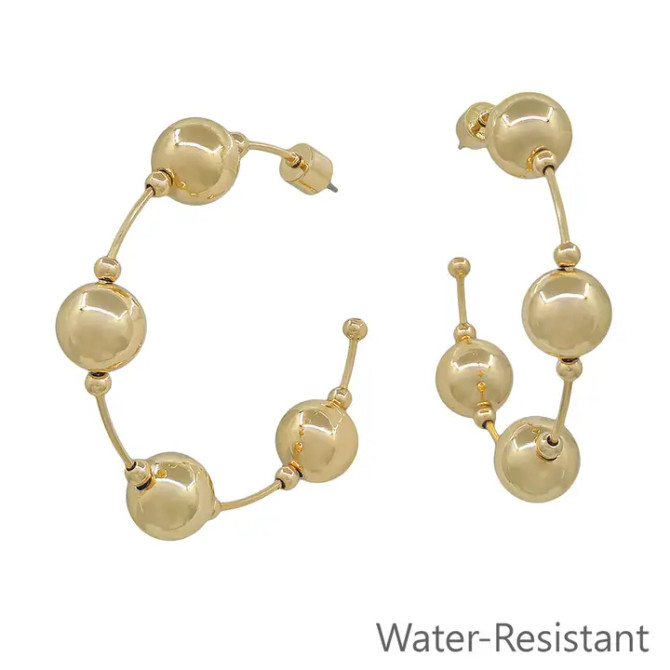 What's Hot Beaded Gold Hoop Earring