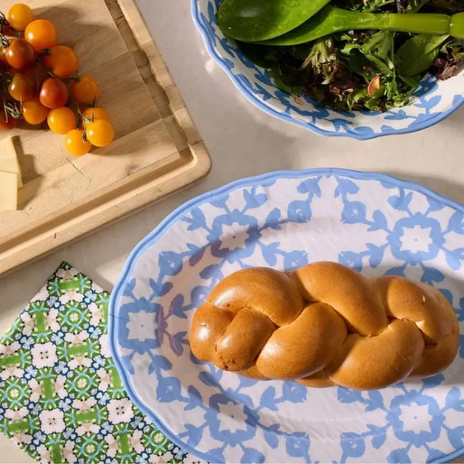 Laura Park Highlands Blue Melamine Platter