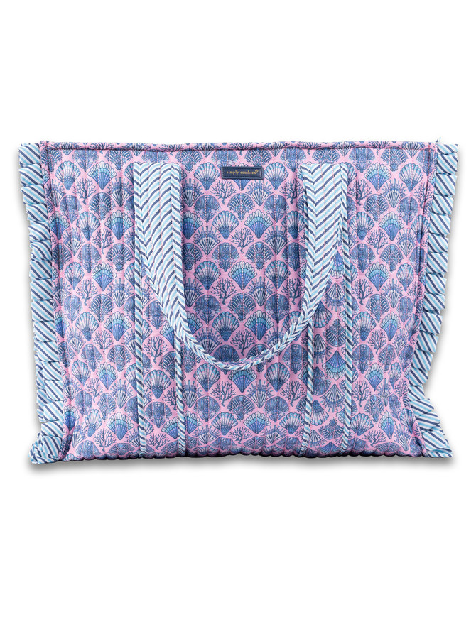 Simply Southern Quilted Tote Bag - Scalloped Shell