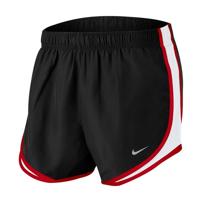 Nike Women's Dry Tempo Running Shorts- Black/White/Sport Red/ Wolf Grey