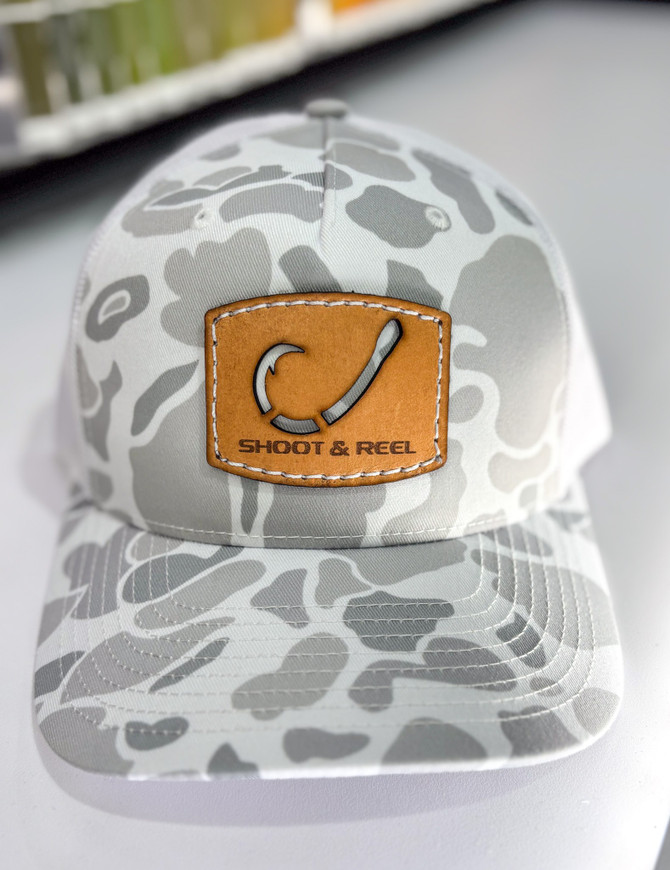 Shoot & Reel Men's Blizzard Duck Camo Hook Patch Hat