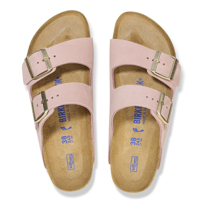 Birkenstock Arizona Soft Footbed Nubuck Leather Pink Sandals