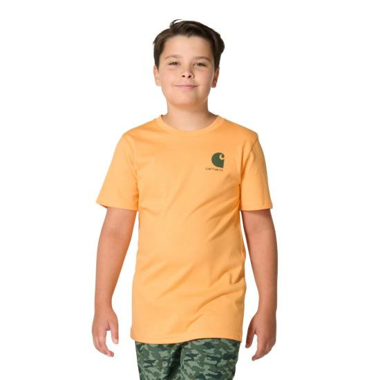 Carhartt Boys Short Sleeve Camo Deer Tee - Papaya