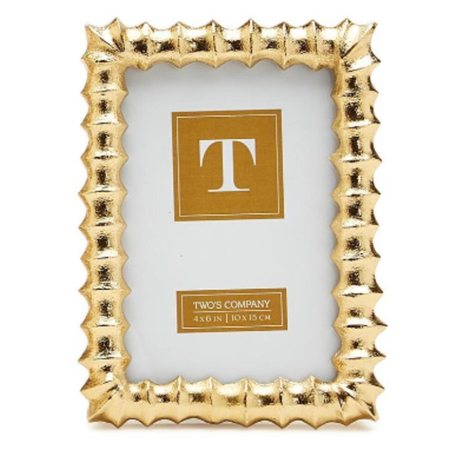 Two's Company 4x6 Gold Wave Photo Frame
