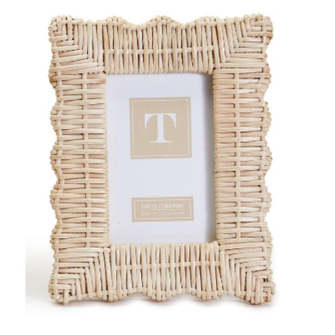 Two's Company 4x6 Wicker Weave Photo Frame