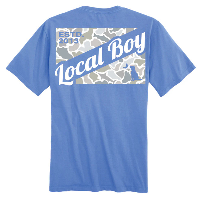 Local Boy Youth Camo Flag Saltwater T-Shirt - Marina