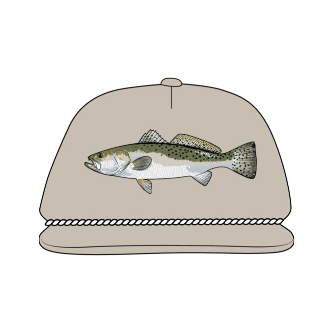 Local Boy Youth Sea Trout Low Profile Rope Hat - Khaki