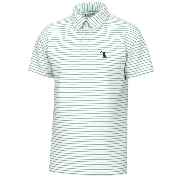 Local Boy Men's Edisto Stripe Polo - Turquoise