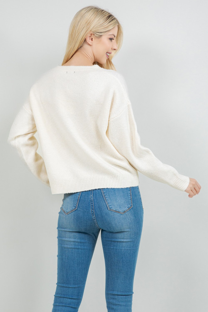 Dreamers Women's Mallard Duck Knit Sweater - Ivory