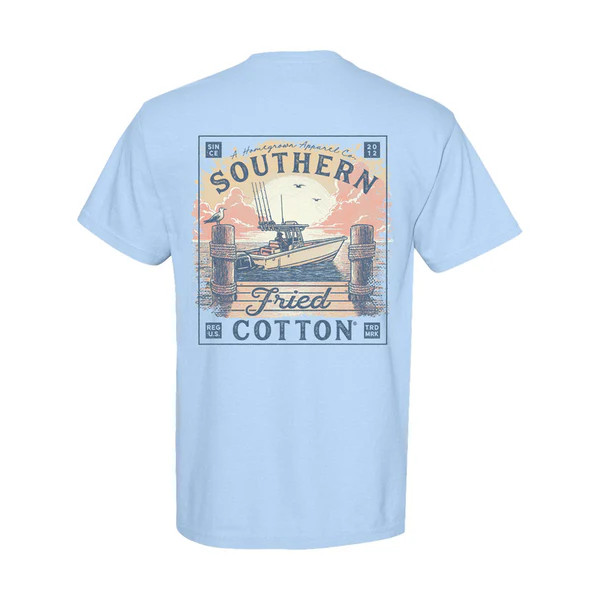 Southern Fried Cotton Men's On the Dock Tee - Hydrangea