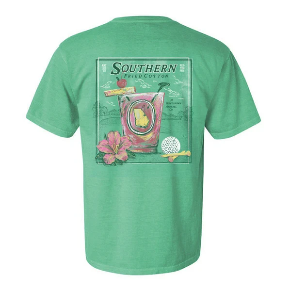 Southern Fried Cotton Men's Azalea Cocktail Tee - Island Green