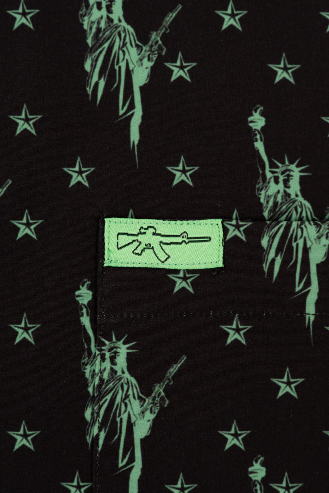 Retro Rifle Lady Liberty Button Down