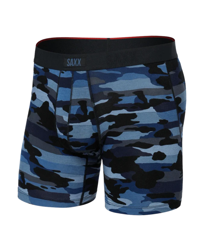 Saxx Underwear Men's Vibe Xtra Soft Comfort Boxer Brief - Cloudbank Camo-Navy