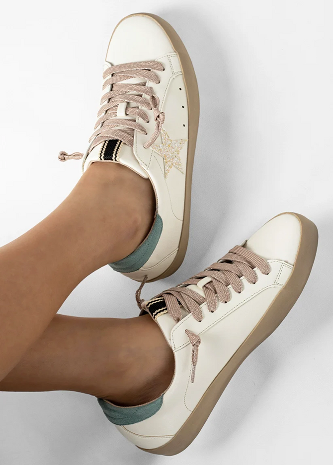 Shu Shop Girls' Paula Star Sneaker - Ice Sparkle